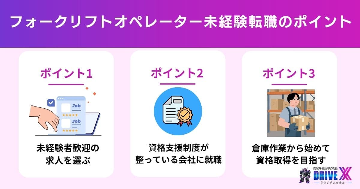 未経験からフォークリフトオペレーターを目指す際のポイント