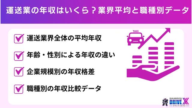 運送業の年収はいくら？業界平均と職種別データ