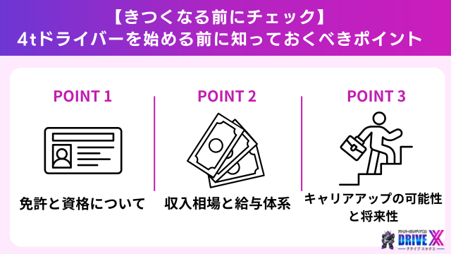 【きつくなる前にチェック】4tドライバーを始める前に知っておくべきポイント