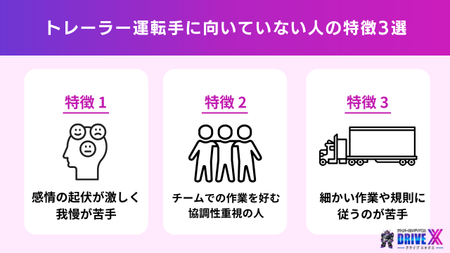 トレーラー運転手に向いていない人の特徴3選